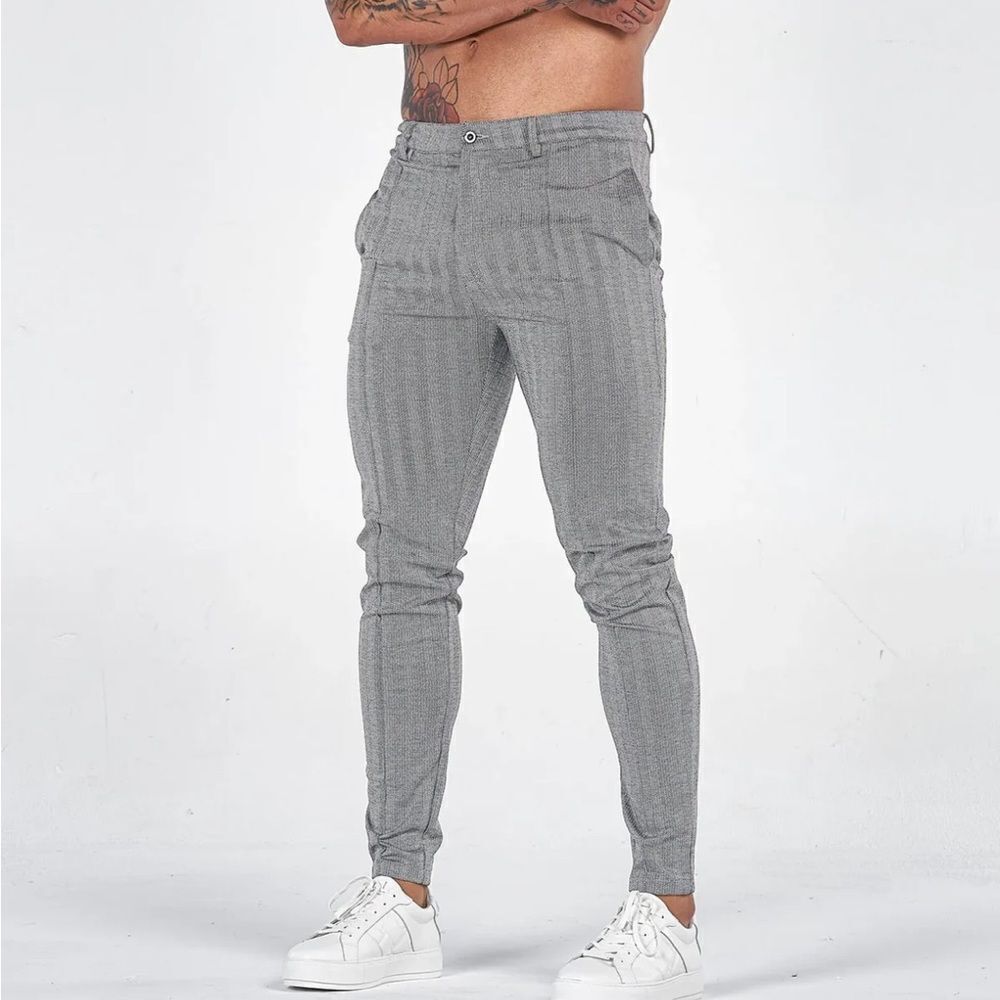 ✨ Icon Chevron Trousers in Gray - Size 32, Inseam 29 Inches, New with Tag